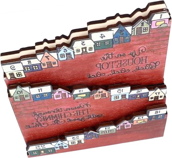 Houten adventskalender - Klassiek thema - Eenvoudig te gebruiken - 25 huizen voor slaapkamer