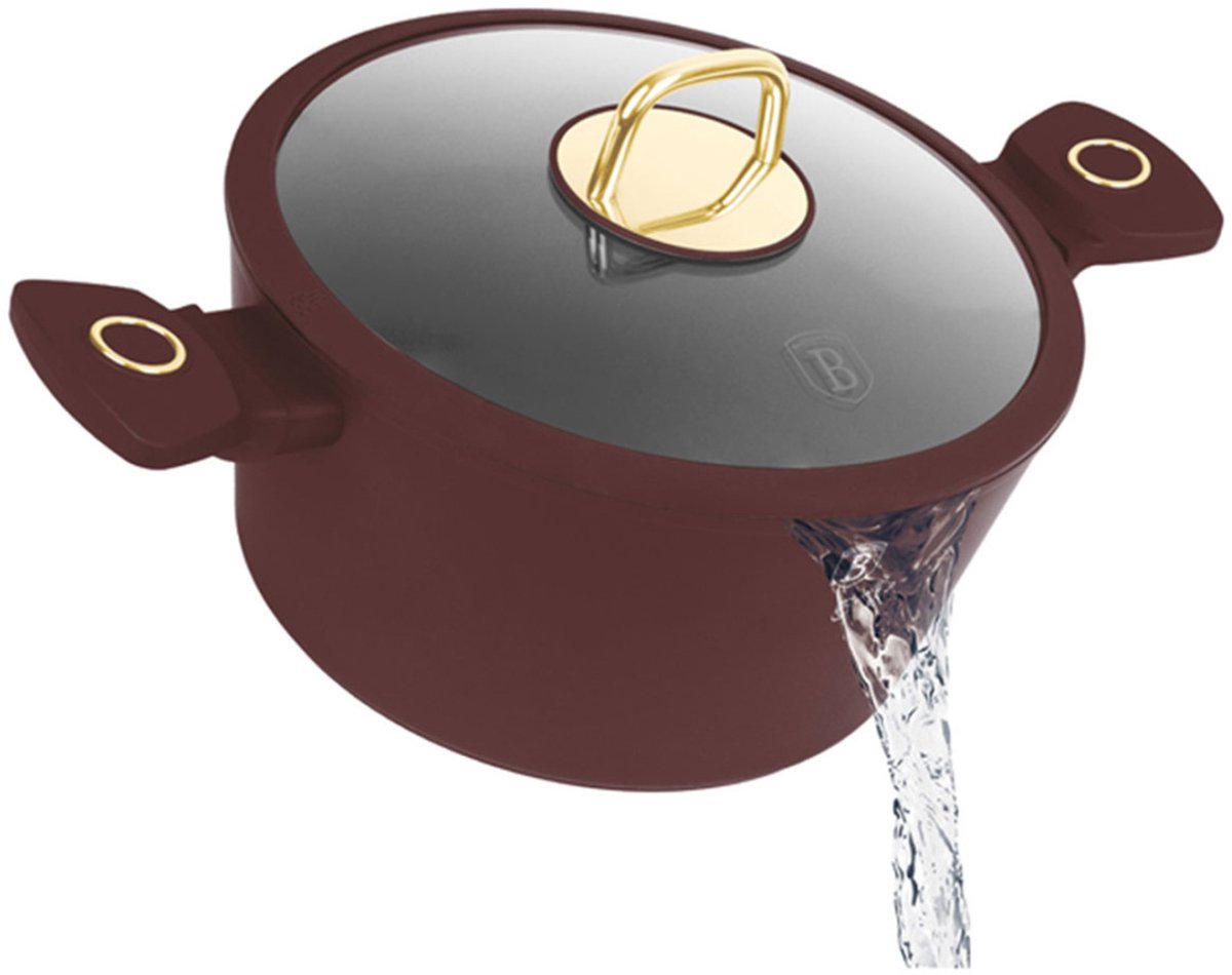 TITANIUM POT MET DEKSEL 24CM BERLINGER HAUS BH-8041 LEONARDO