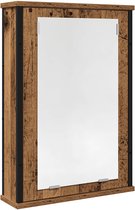 Badkamerspiegelkast 42x12x60 cm bewerkt hout gerookt eikenkleur