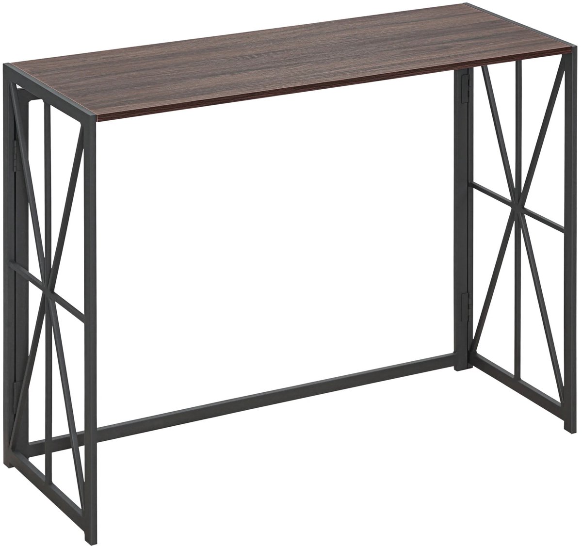 Homcom Opvouwbare Consoletafel - Smalle Consoletafel - Bijzettafel - Bijzettafels - Bijzettafeltjes Woonkamer - Bijzettafel Bank - Entree Tafel - Tafel - Tafeltje - Side Table - Sidetable Bruin Met Zwart