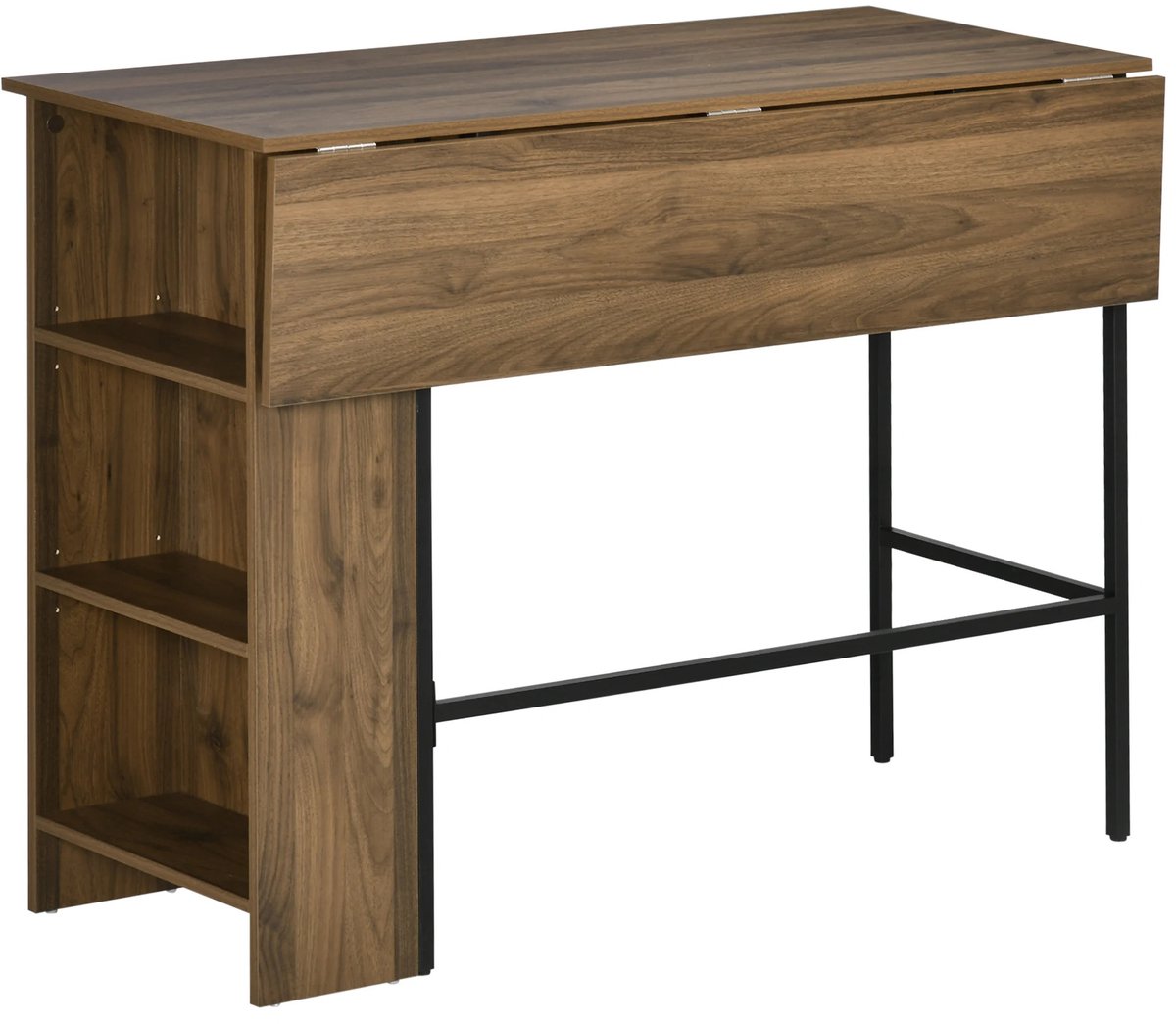 Homcom Uitschuifbare Bartafel - Bartafel - Bar Tafel - Bartafel Keuken - Tafel - Tafeltje - Eettafel - Voor Keuken & Bar - Bartafels - Tafels - Bijzettafel - Bijzettafels Bruin