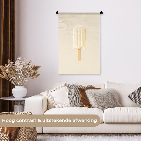 Tapisserie murale 60x90 cm - Toile murale minimaliste - Glace - Bâton - Beige - Tapisserie - Tapisseries