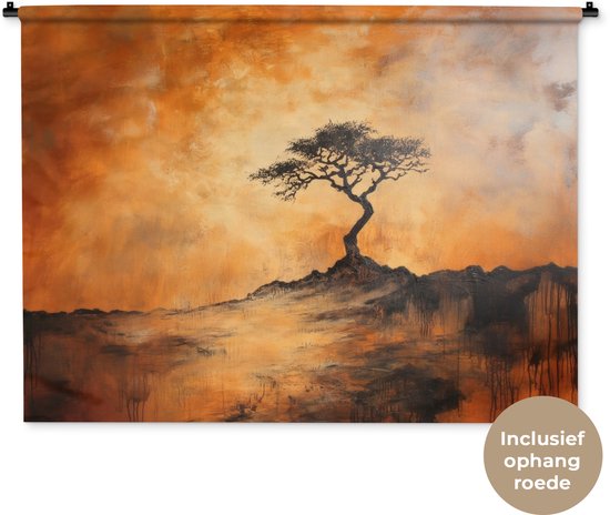 Tapisserie murale 120x90 cm - Arbre - Paysage - Oranje - Tapisserie - Tapisseries