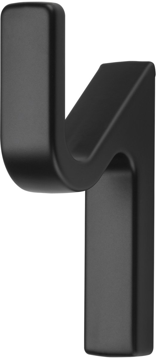 SOTECH Kapstokhaak ANGOLO Hoogte: 76 x Breedte: 14 mm mat zwart, moderne kapstokhaak van gegoten zink, stabiele wandhaak, zelfs voor zware handdoeken