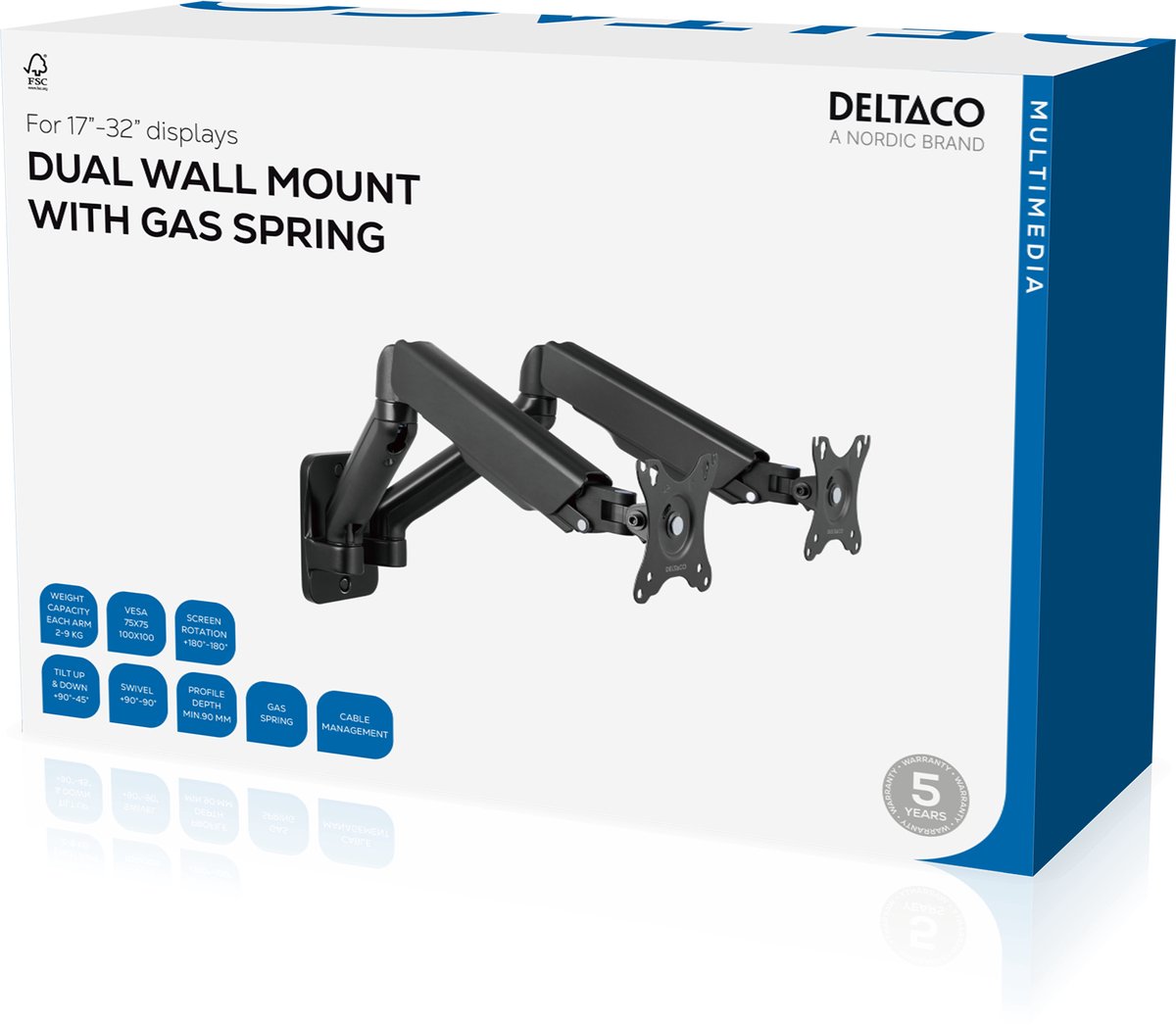 Deltaco ARM-0361 - Monitor Arm - 17-32 inch thumbnail 4