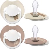 Sucette Difrax LOVI Dynamic - 6 à 18 mois - Glow , beige et marron clair - Siliconen de haute qualité, sans goût ni odeur