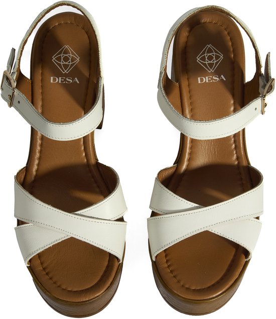 DESA Sandalen Leer Wit Vrouwen Schoenpunt: Nez ouvert Maat: 39 EU