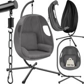 Bol.com tectake® Hangstoel met frame - Schommelstoel met kussen + rugkussen - Meubels voor woonkamer of slaapkamer - Balkonmeubi... aanbieding