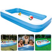 Bol.com Cheqo® Groot Opblaasbaar Zwembad - Opblaasbad - Familiezwembad - Stevig Vinyl aanbieding
