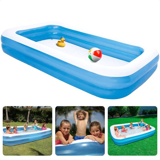 Groot piscine Opblaasbaar Cheqo® - Piscine gonflable - Piscine familiale - Vinyl robuste - EBOOK inclus