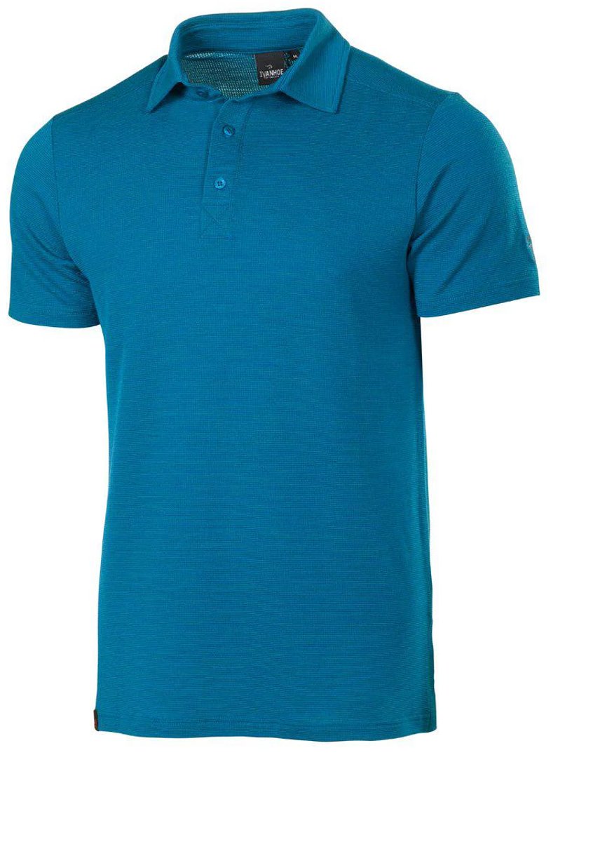 Ivanhoe poloshirt Elis Electric voor heren van Merino en Tencel Blauw