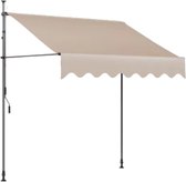 Bol.com Zonneluifel - 200cm - Ook als balkonluifel - Terras - Knikarmscherm zonnescherm - Uitschuifbaar - PU Coating - In Hoogte... aanbieding