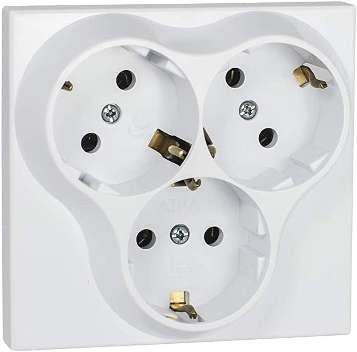 3-voudige inbouwstopcontact met veiligheidscontact - IP20