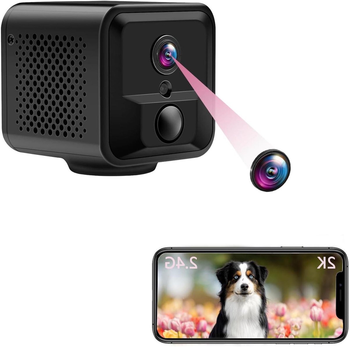2K Mini-camera met mobiele telefoon overdracht en PIR bewegingsdetectie
