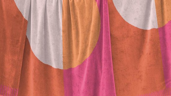 Seahorse Colorblock Circle Strandlaken - 100x180 cm - Roze