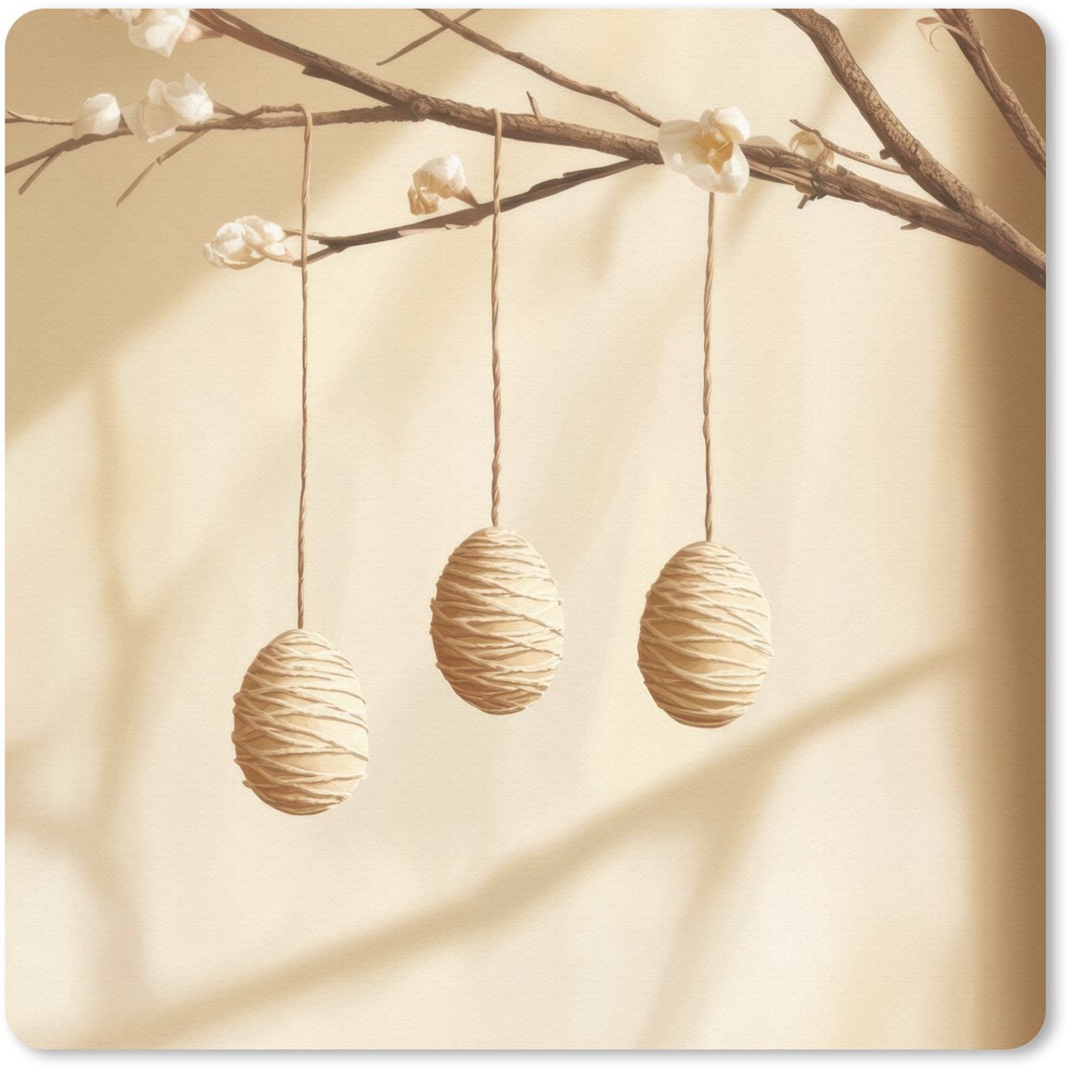 Muismat 30x30 cm - Mousepad Beige - Paastak - Eieren - Muismatten