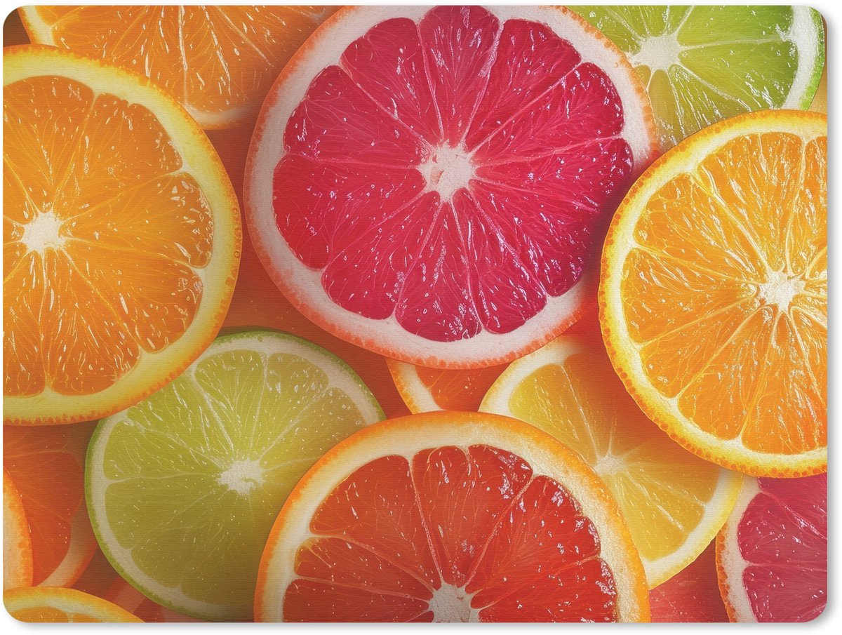 Muismat 23x19 cm - Mousepad Fruit - Kleurrijk - Close up - Muismatten