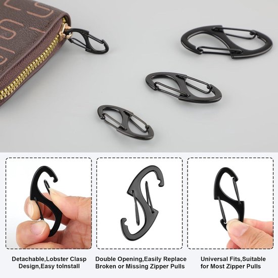 Set van 2 titanium karabijnhaken, zware sleutelhanger met