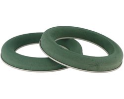 Steekschuim voor kerstkransen - 2x - nat - groen - D30 cm - oase ringen - kerstkrans maken