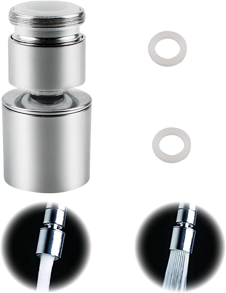 Ibenzoa® Dubbel Draaiende Waterbesparende Mengkraan met 360 Graads Roterende Aerator - Geschikt voor Keuken en Badkamer