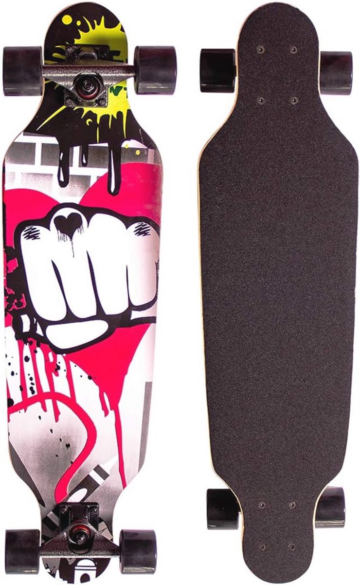Drop-Through Freeride Skating Cruiser Street Skateboard - Oplichtende Wielen - Voor Meisjes, Beginners, Kinderen, Jongens, en Volwassenen - Cadeau