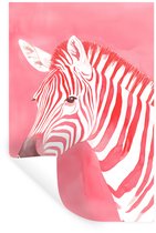 Muurstickers - Sticker Folie - Zebra - Pink - Verf - 40x60 cm - Plakfolie - Muurstickers Kinderkamer - Zelfklevend Behang - Zelfklevend behangpapier - Stickerfolie