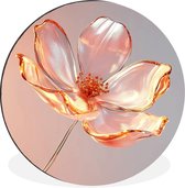 WallCircle - Cercle mural - Cercle mural - Verres - Bloem - Rose - Aluminium - Dibond - 60x60 cm - Intérieur et extérieur