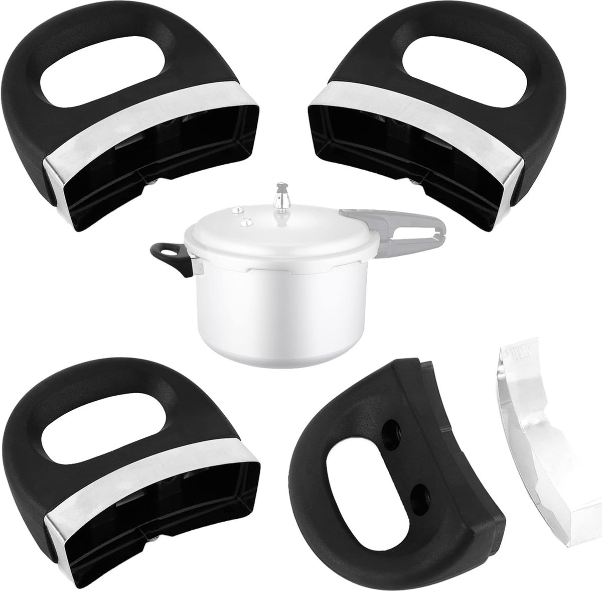 Ibenzoa® Duplex Stalen Handgreepset – 4 Stuks voor Potten en Snelkookpannen