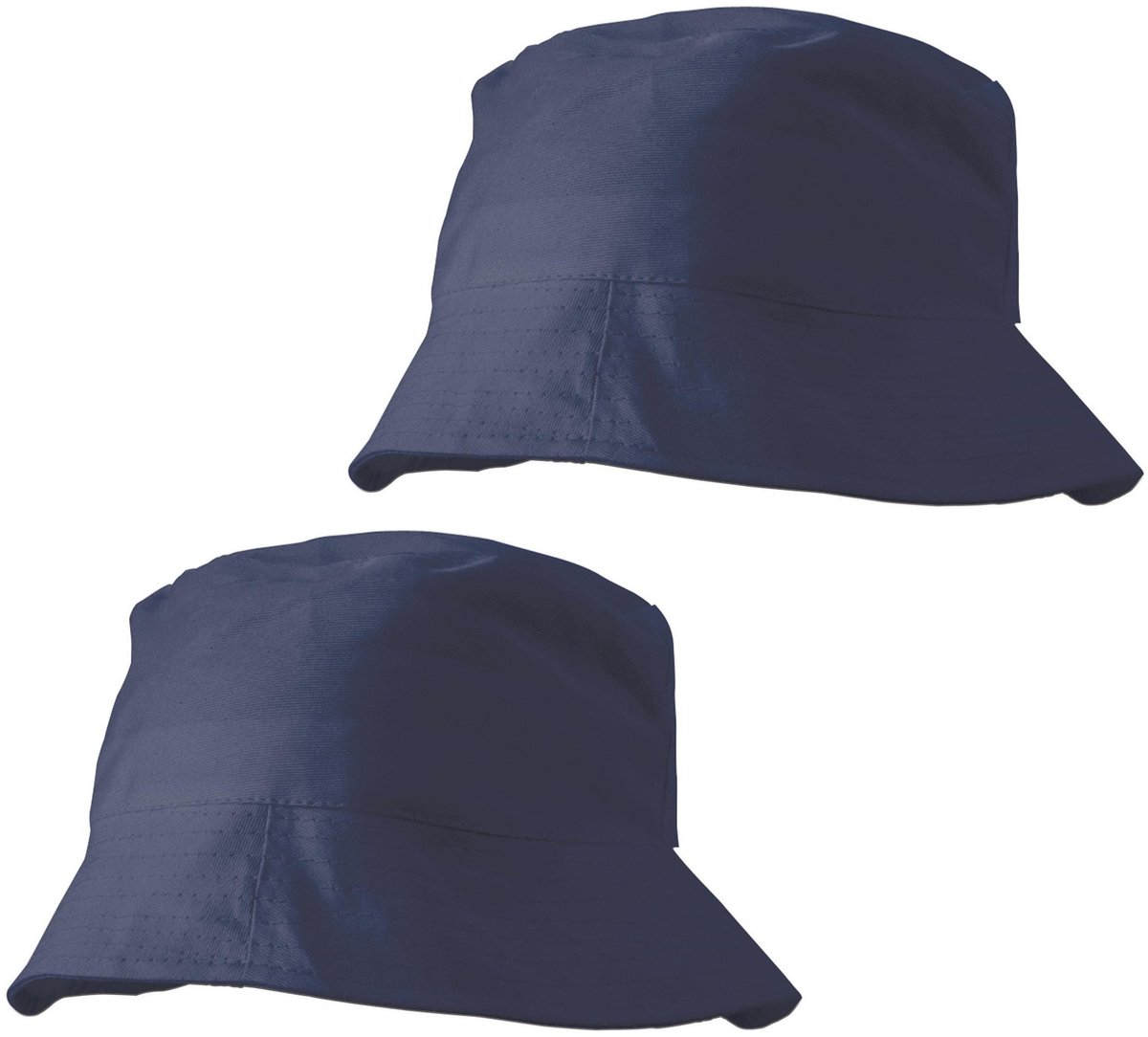 10x stuks vissershoedjes/zonnehoedjes donkerblauw voor volwassenen - Zomerhoeden