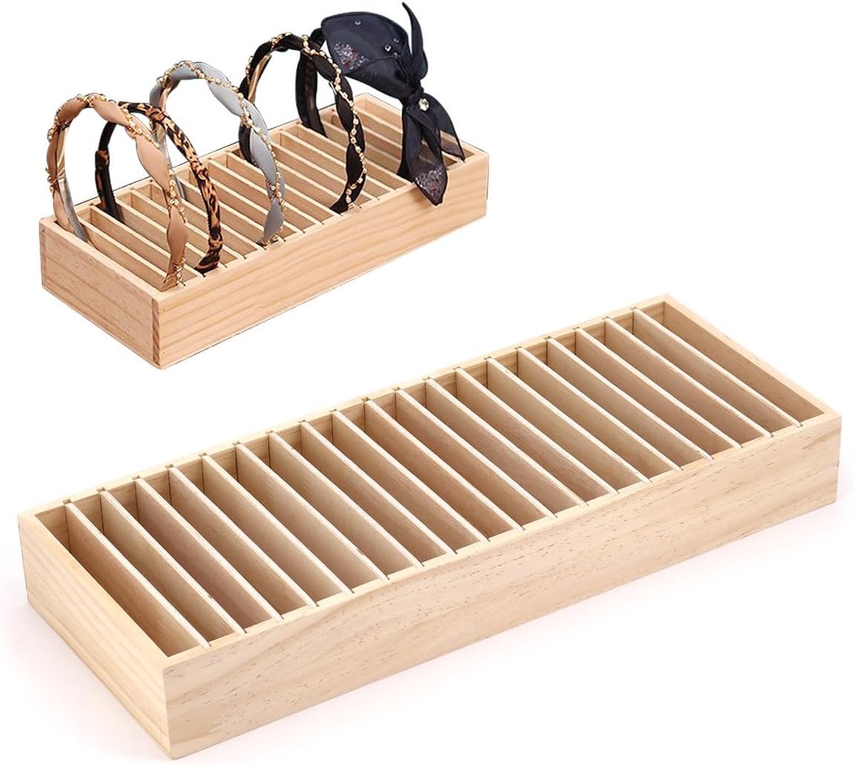 Ibenzoa® Elegant Houten Basis met Transparante Modules voor Sieraden en Accessoires