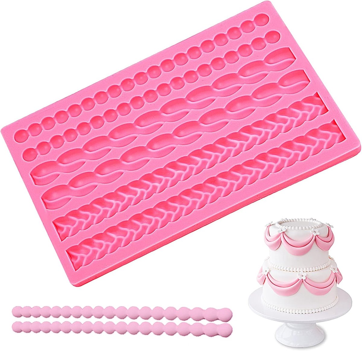 Ibenzoa® Multifunctionele Siliconen Fondant Mallen Set - Diverse Vormen voor Taartdecoratie