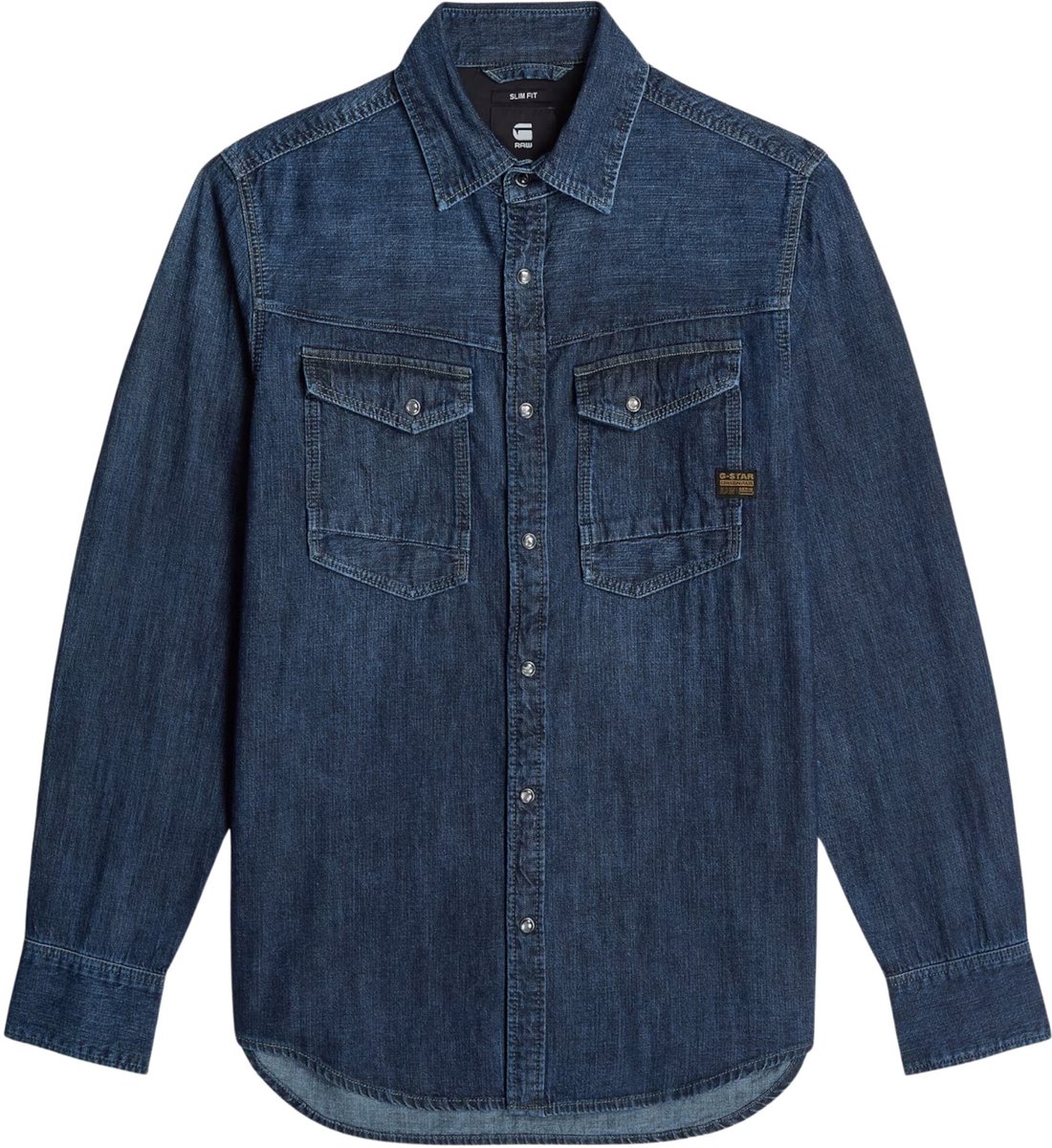 G-STAR Dakota slim shirt ls Heren Overhemd in Worn In Deep Sea