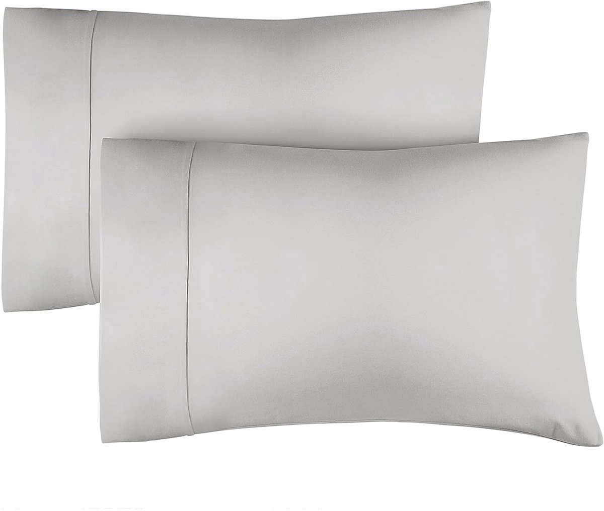 Ibenzoa Kussensloop Set van 2, Luxe Katoen 80 x 80 cm, Zacht en Ademend voor Optimaal Slaapcomfort lichtgrijs