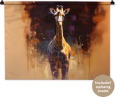 Tapisserie murale 90x67,5 cm - Girafe - Marron - Abstrait - Peint - Tapisserie - Tapisseries