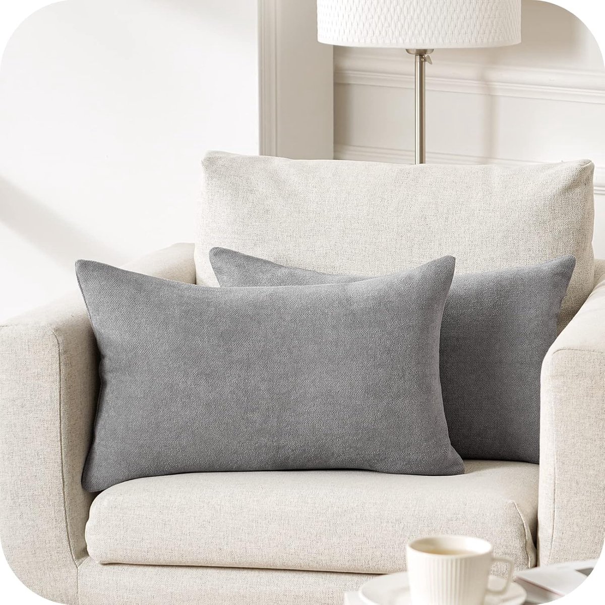 Ibenzoa® Kussenhoezen Set van 2 met Luxe Chenille Textuur en Verborgen Ritssluiting voor Diverse Ruimtes