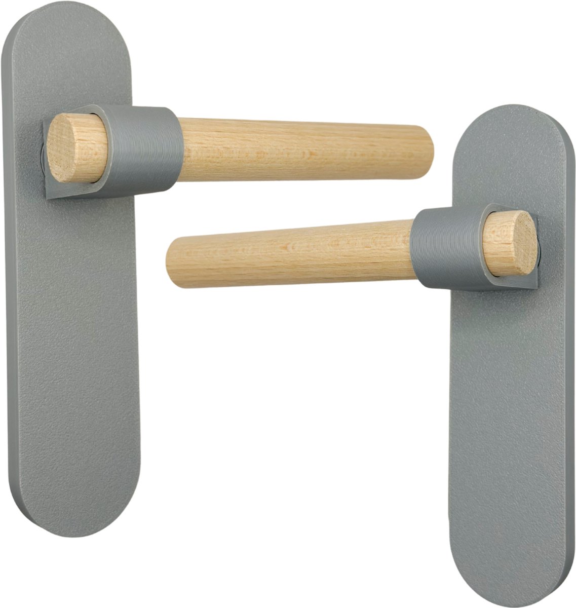 Home 3D® - Deurklink Grijs - Deurbeslag met Schild - Modern Design - voor Binnendeuren - Complete set - Ontworpen en Gemaakt in Nederland