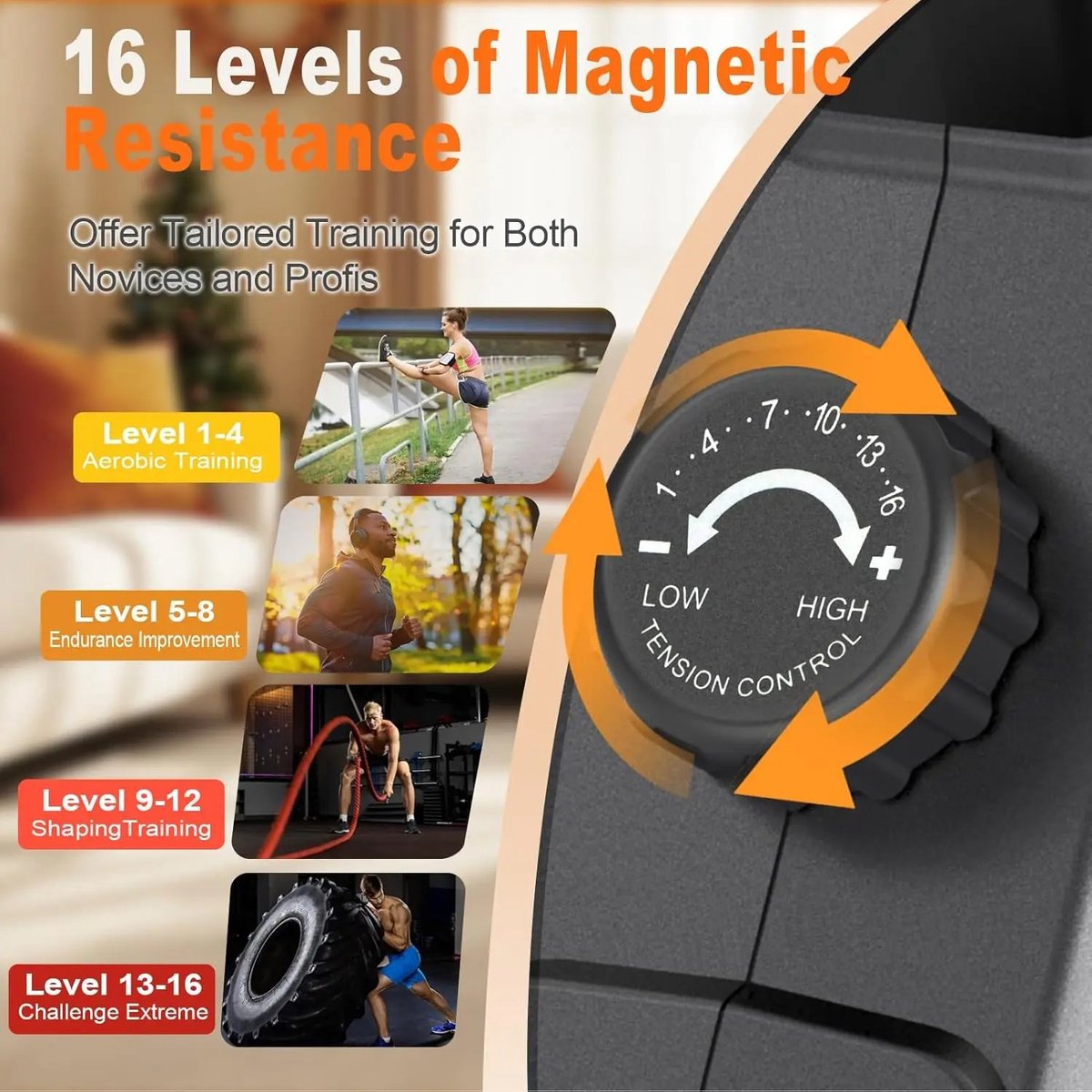 Afbeelding 2 van FYSIQ Magnetische Roeitrainer - 16 Weerstanden - Roeimachine - Roeitrainers voor Thuis - Met App en Bluetooth