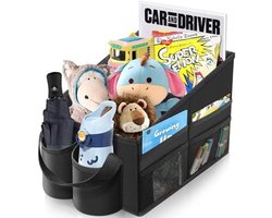Autostoel Organizer voor Aan De Voorkant Auto Accessoires Interieur Dames Kinderen Achterbank Passagiersstoel Organizer voor Speelgoed Boeken Snacks met Bekerhouder Riembevestiging - Zwart