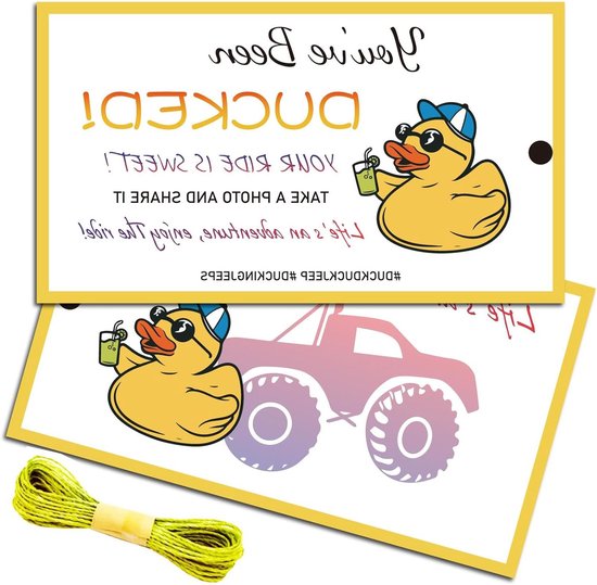 50 stuks Duck Tags Card Duck Jeep Tags DIY Duck Card met gat touw voor ...