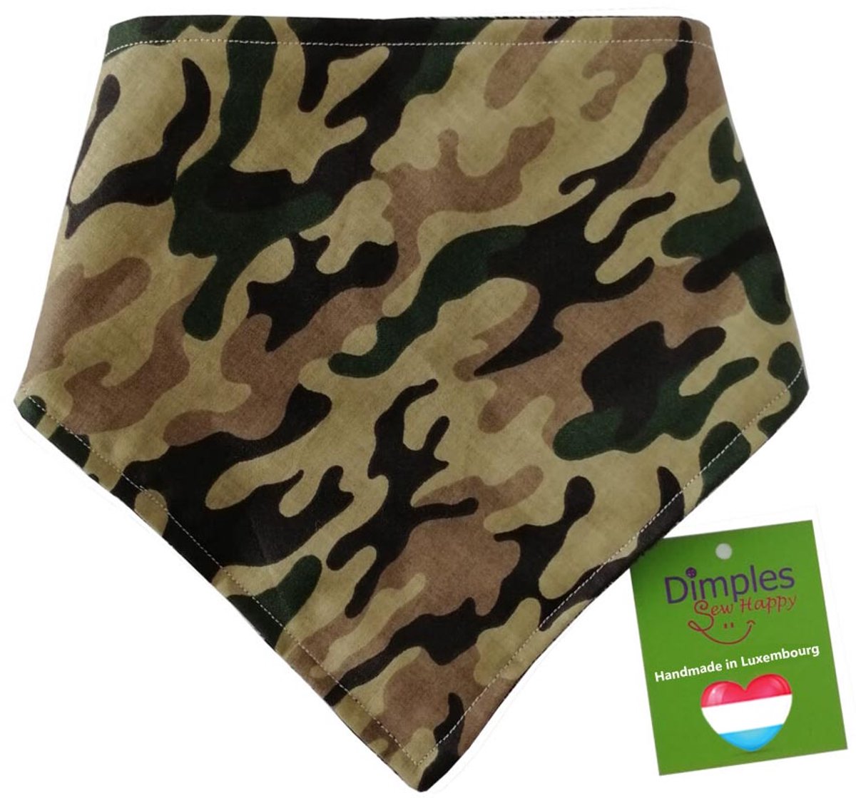Camouflage legerontwerp hondenhalsdoek - DIMPLES 30cm XXS hondensjaal hondenbandana met comfortabele drukknopen