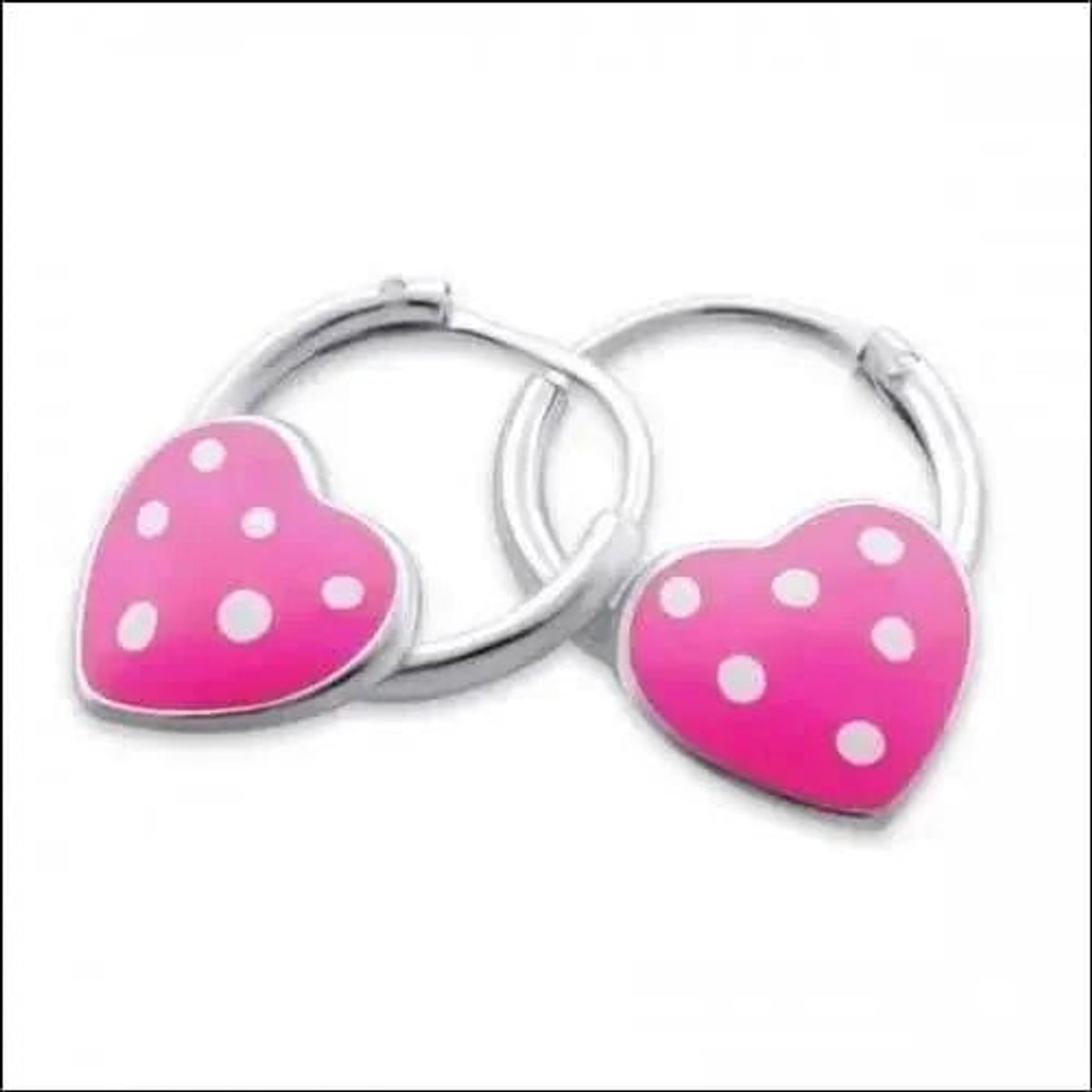 Aramat Jewels | Oorringen | Zilveren Kinder Oorringen Roze Hartje – 10mm 925 Zilver | | | |10mm | Zilver | Kinderen, Volwassenen | Verkleurd niet