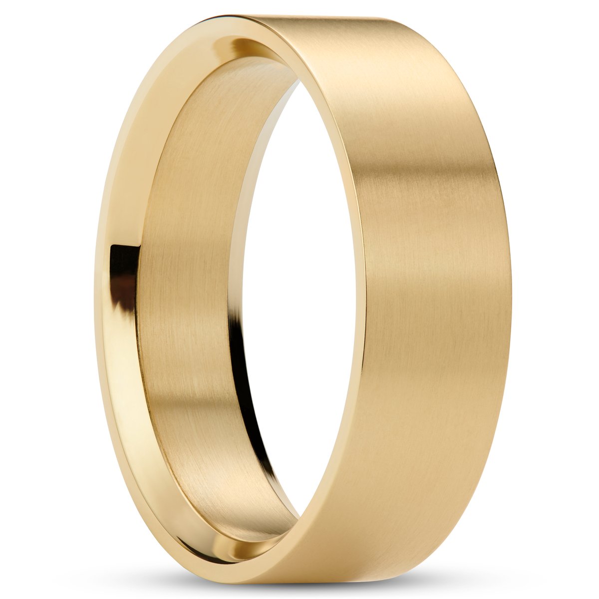 Matte Goudkleurige Stalen Ring