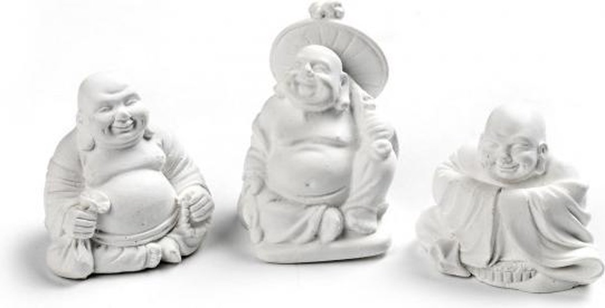 Textielverharder - Powertex gips buddha trio 3x3x5cm - 1 stuk