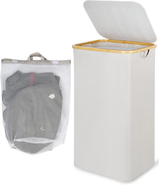 HENGMEI 100 liter statiegeldflessen, verzamelcontainer met deksel, grote statiegeldcontainer met gat, draagtas, statiegeldflessen, opslag, wasmand, afvalzakstandaard, container, leeggoed, oud glas