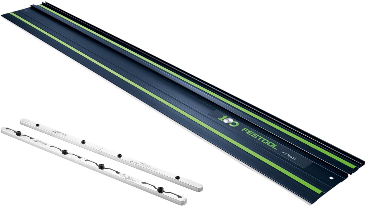 Festool FS 1400/2 BL geleiderail 1400 mm blauw ( 578246 ) 100Y jubileum editie + FSV/2 verbindingsstuk ( 577039 )