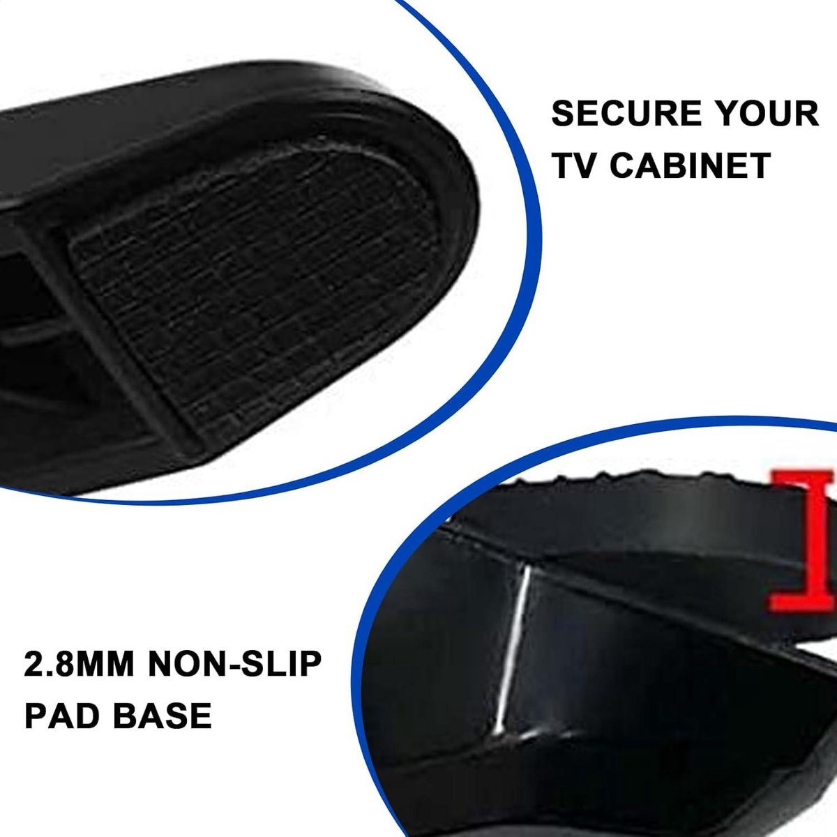 Pieds TV Universels Noirs - Lot De 2 Avec Vis - Pour écrans 32 à 55 Pouces