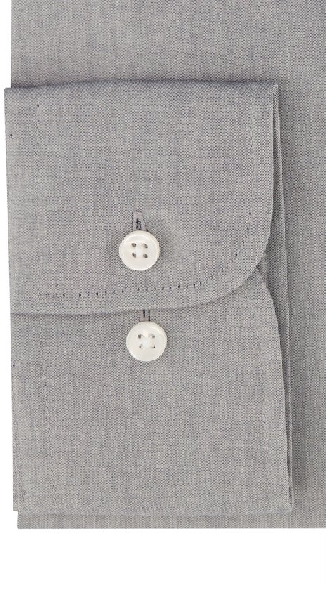 Casa Moda Chemise Unie Gris Argent Kent Coupe Moderne - 44