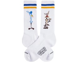 Jimmy Lion unisex sokken athletic road runner vs coyote wit (Looney Tunes)