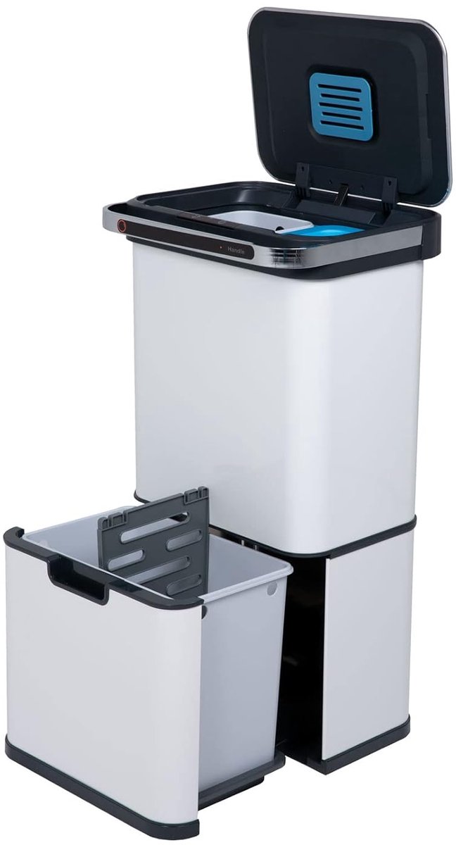 Sensorafvalbak 60 liter met automatische opening, zelfreiniging en koolstoffilter