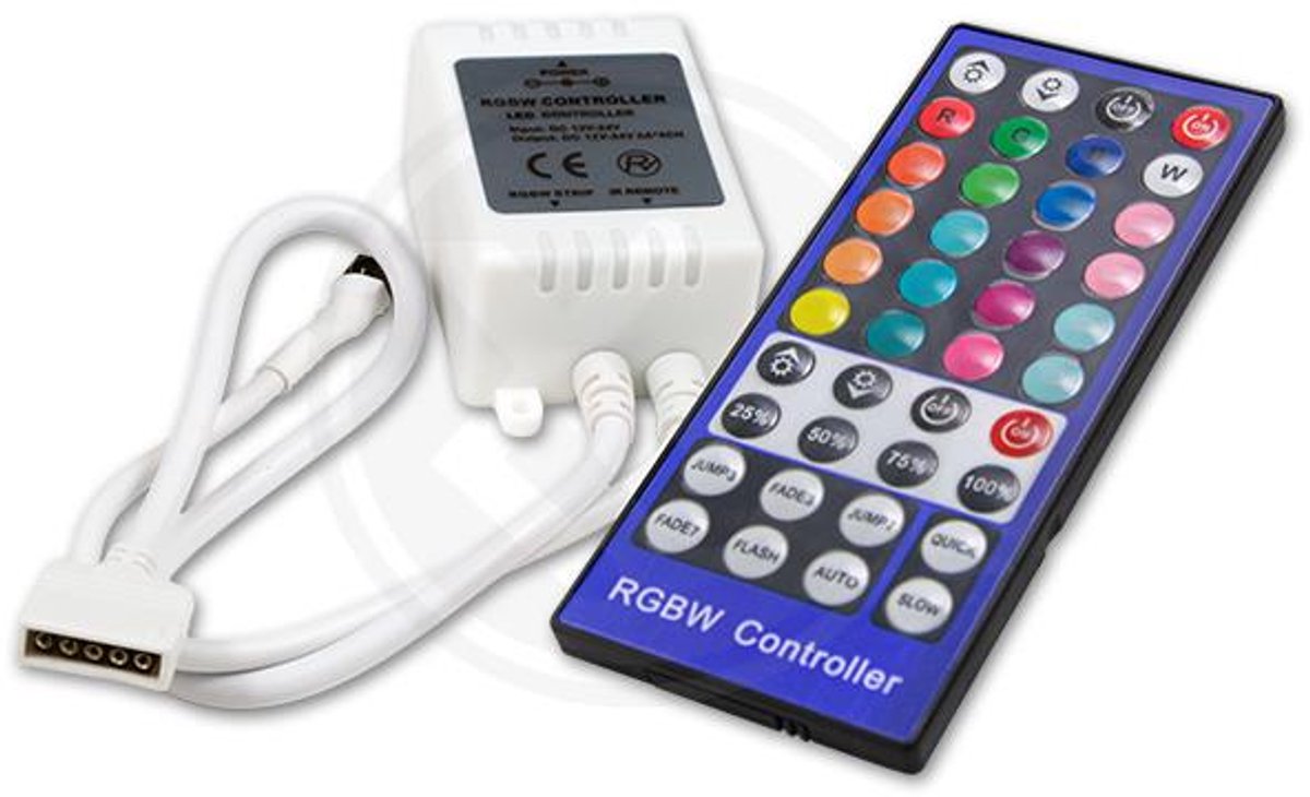 RGB + Warm wit 8A LED strip controller | inclusief IR -afstandsbediening